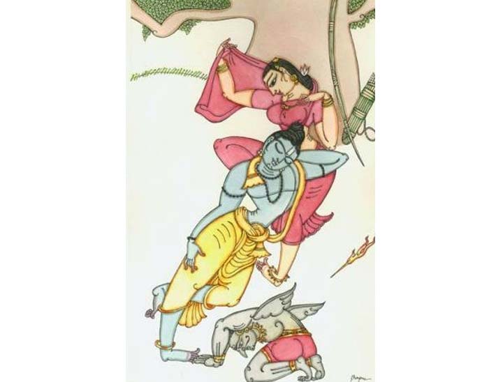 Govinda, who lifts Goverdhan as an umbrella